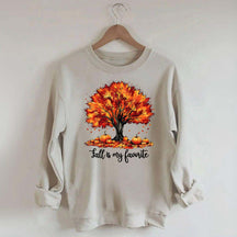 Fall Is My Favorite Tree Leaves Trendy Sweatshirt