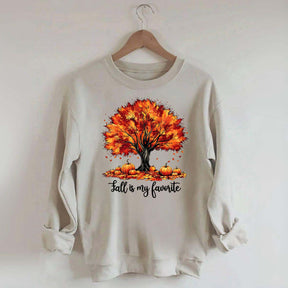 Fall Is My Favorite Tree Leaves Trendy Sweatshirt