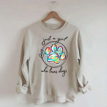 Just a Girl Who Loves Dogs  Animal Lover Sweatshirt