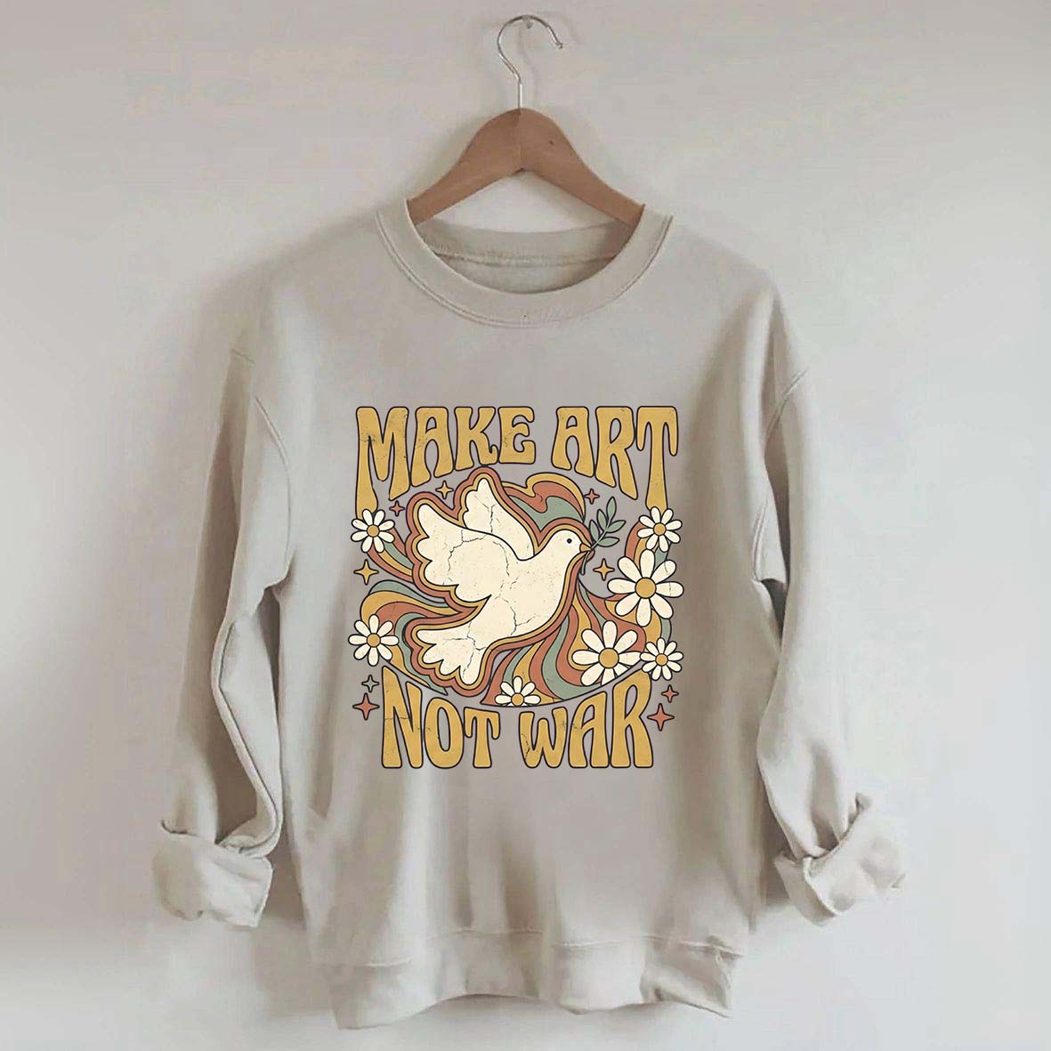 Retro Make Art Not War Sweatshirt