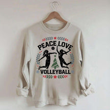 Peace Love Volleyball Christmas Sweatshirt