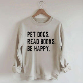 Retro Bookish Reading Books and Dogs Sweatshirt