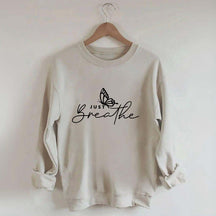 Just Breathe Meditation Butterfly Yoga Sweatshirt