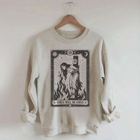 Retro Girls Will Be Girls Witch With Sigarete Sweatshirt
