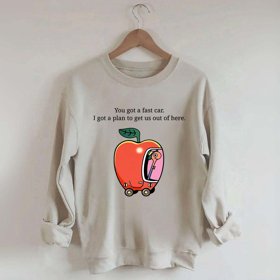 Apple Car Driving Fast Car Sweatshirt