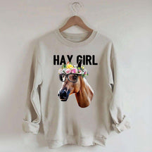 Hay Girl Horse Lover Farmer Sweatshirt
