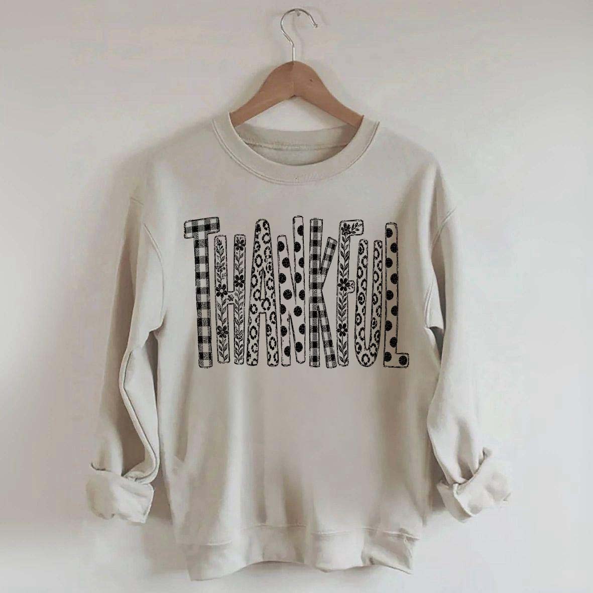 White Thankful Floral Lover Sweatshirt