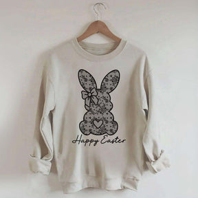 White Lace Bunny Coquette Bow Sweatshirt