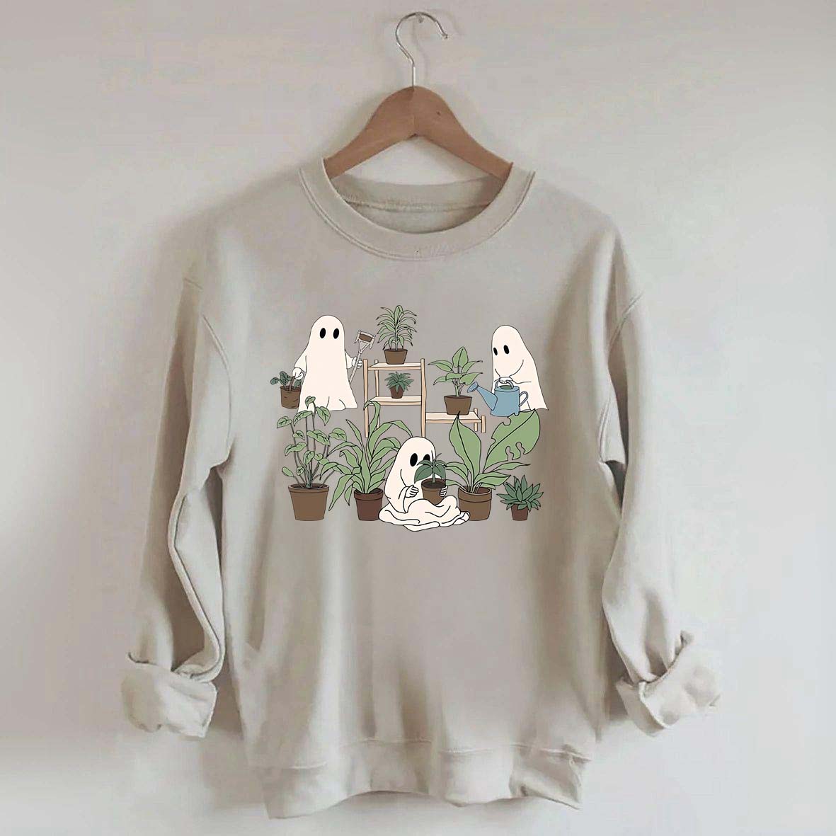 Ghost Houseplant Lover Gardening Sweatshirt