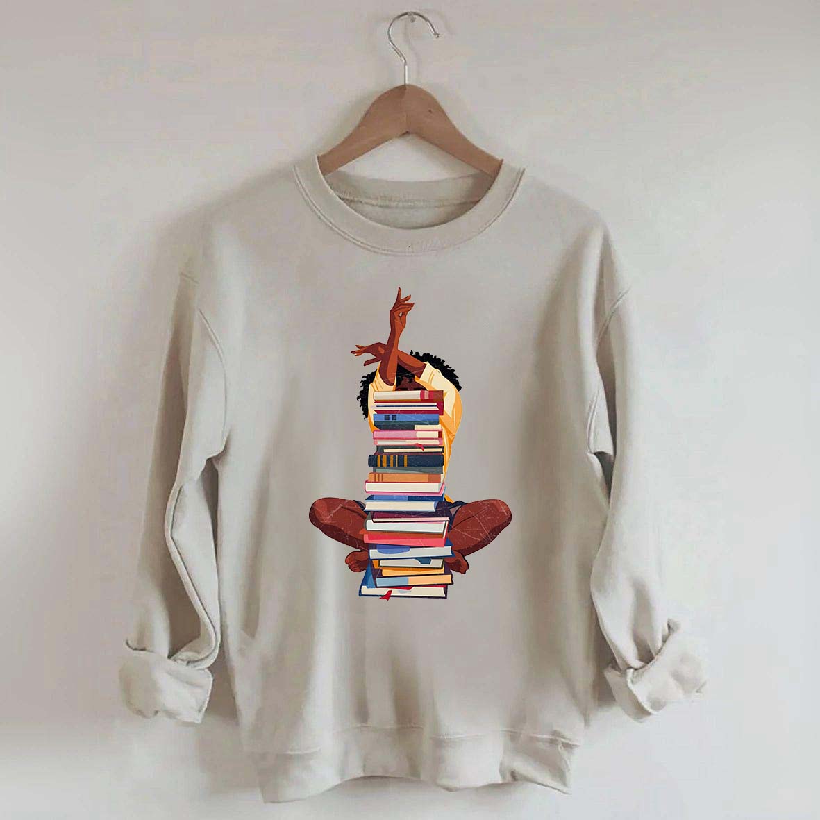 Black Woman With Books Sweatshirt