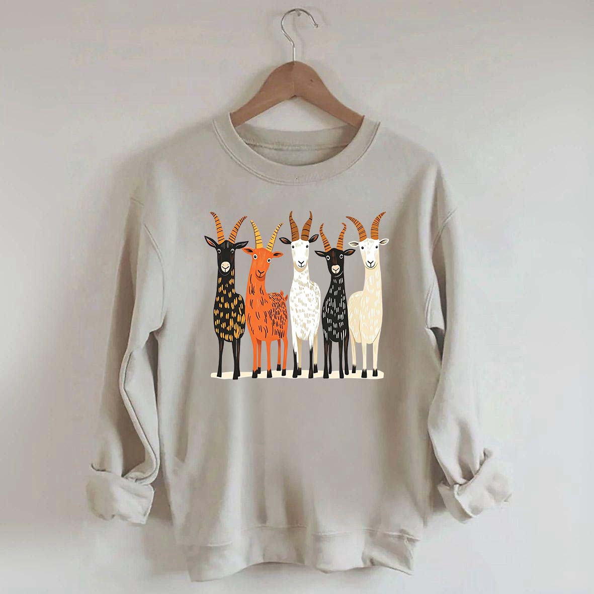 Colorful Goat Funny Farm Animal Sweatshirt