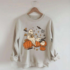 Ghost Reading Fantasy Book Sweatshirt
