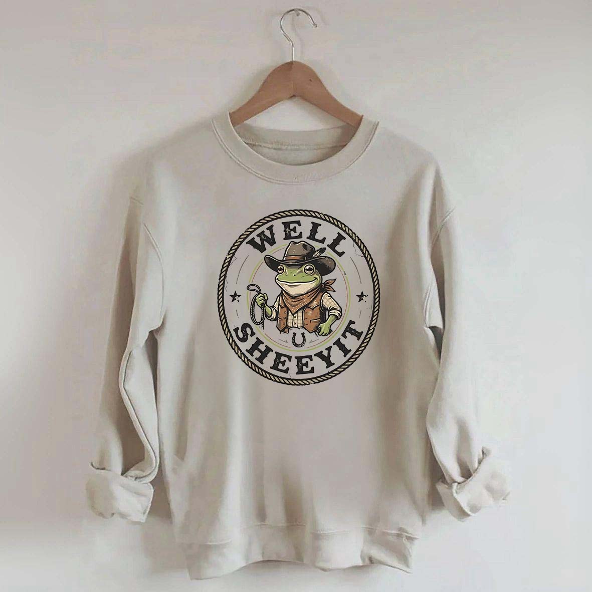 Well Sheeyit Cowboy Frog Funny Sweatshirt