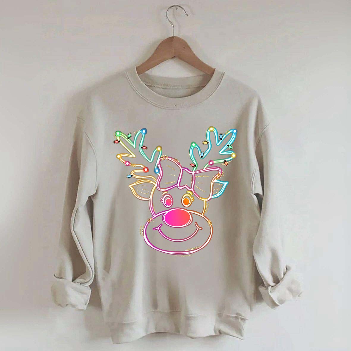 Neon Reindeer Christmas Sweatshirt