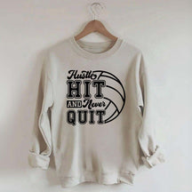 Hustle Never Quit Gameday Games Practice Fan Sweatshirt