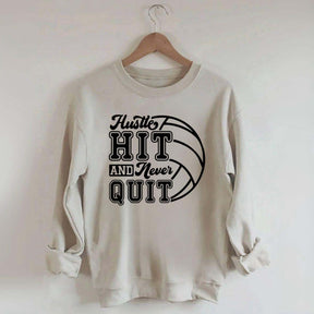 Hustle Never Quit Gameday Games Practice Fan Sweatshirt