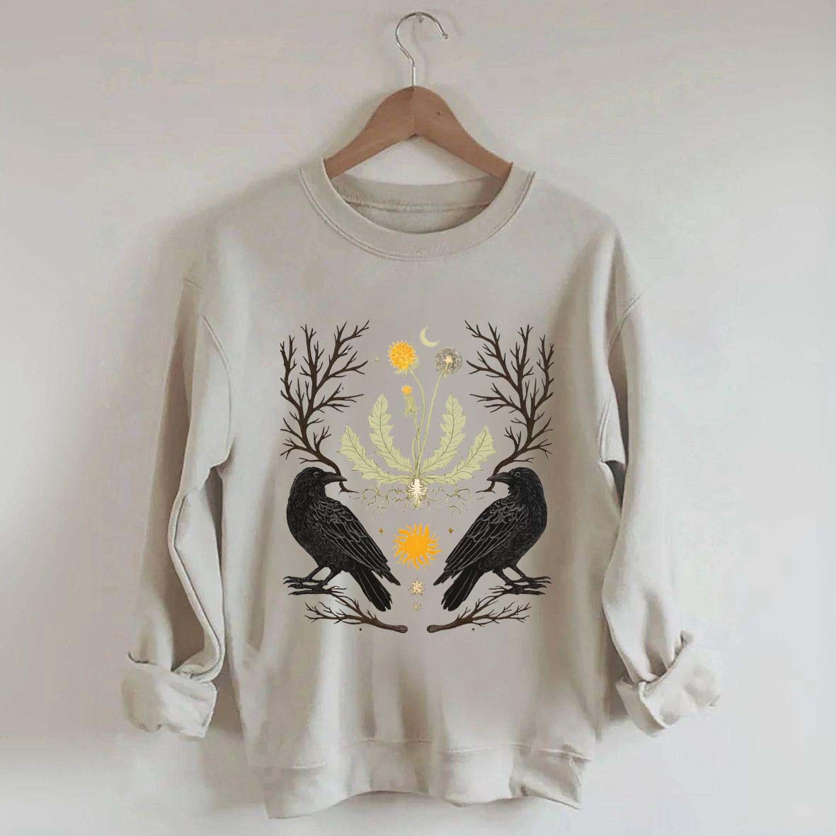 Ostara Raven Pagan Spring Equinox Sweatshirt