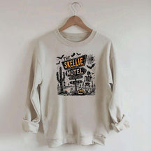 Skellie Motel Funny Halloween Trendy Sweatshirt