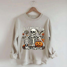 Just Waiting for Halloween Retro Halloween Sweatshirt