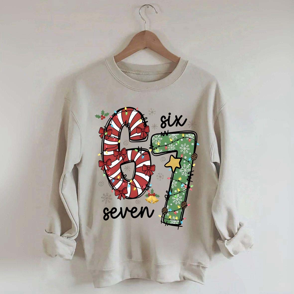 67 Christmas Lights Red Green Xmas Sweatshirt