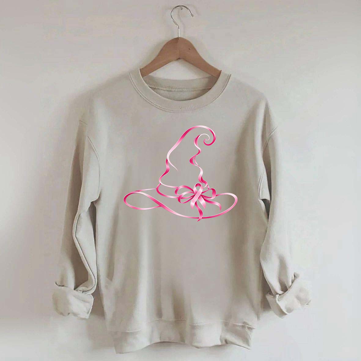 Breast Cancer Awareness Witch Hat Halloween Sweatshirt