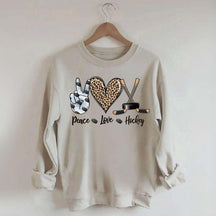 Sports Peace Love Hockey Sweatshirt