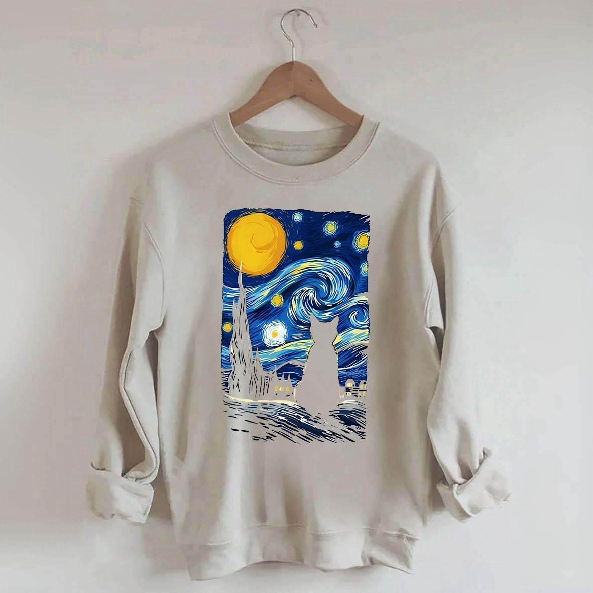 Van Gogh Cat Funny Sweatshirt