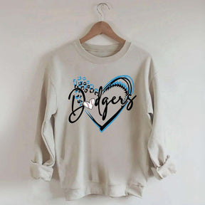 Dodgers Baseball Heart Sweatshirt