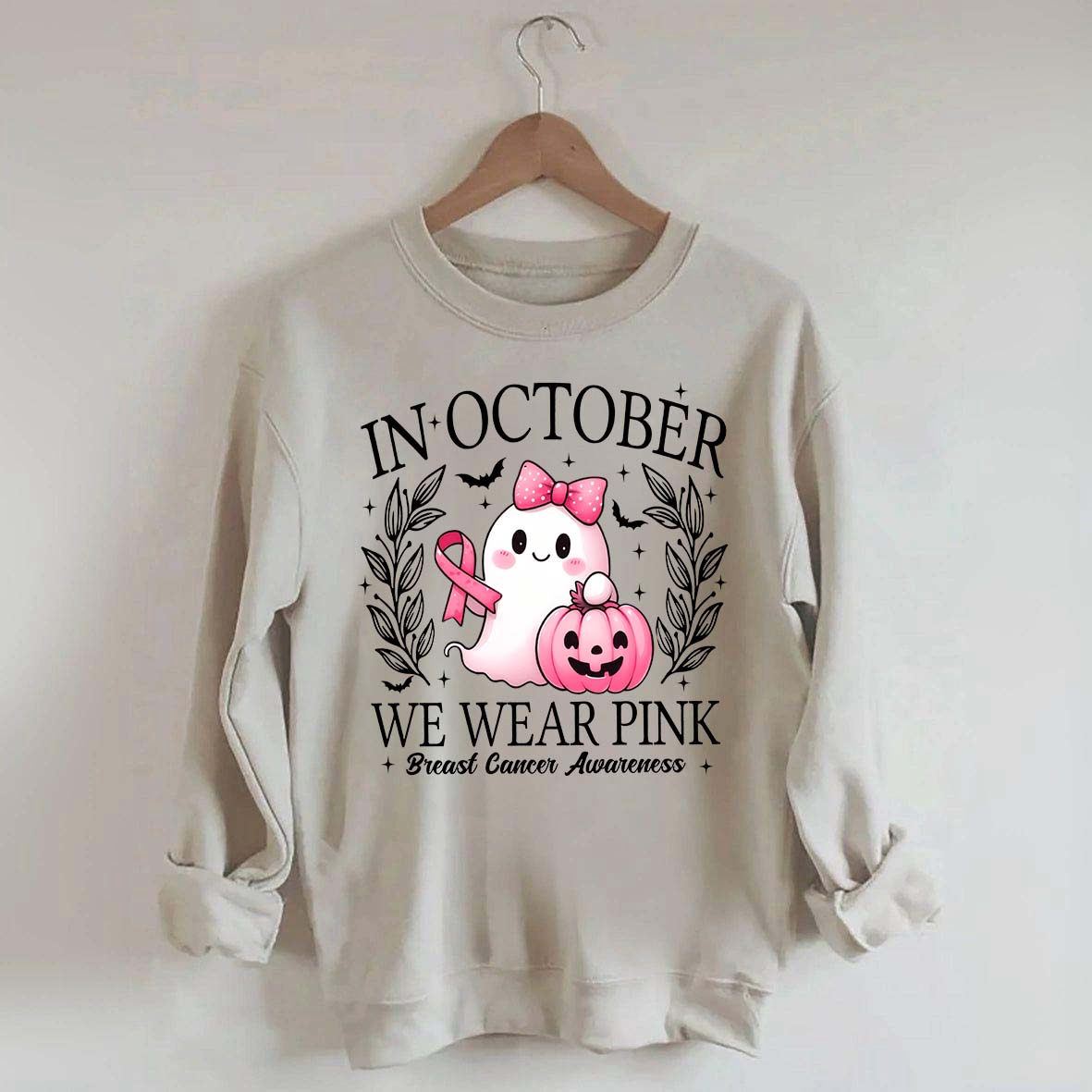 In October We Wear Pink Ghost Sweatshirt