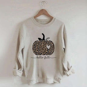 Hello Fall Leopard Pumpkin Sweatshirt