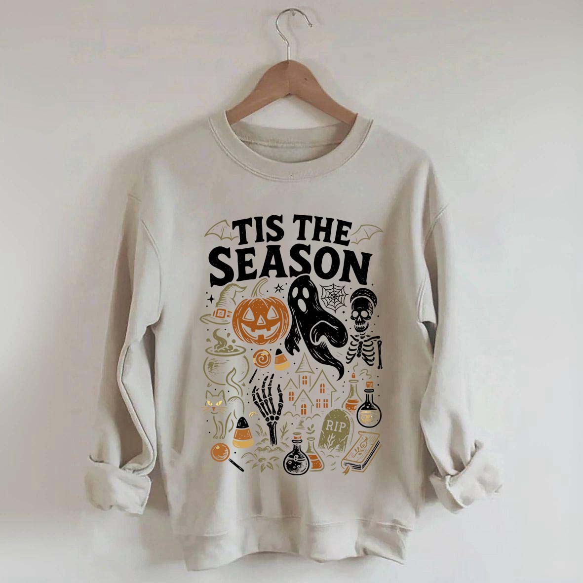 Tis' the Season Pumpkin Ghost Cute Sweatshirt