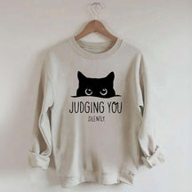 Judging You Silently Black Cat Sweatshirt