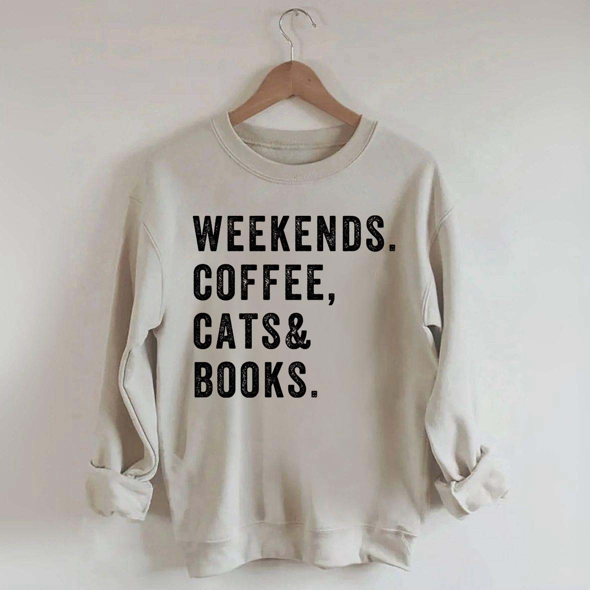Weekends Coffee Cats & Books Sweatshirt