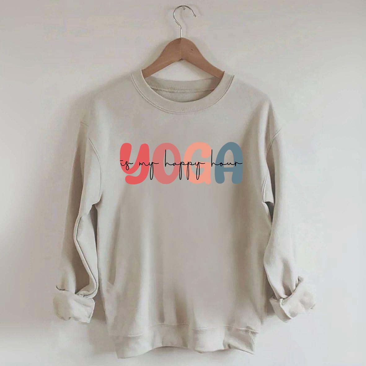 Retro Yoga Is My Happy Hour Sweatshirt
