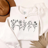 Floral Line Art Mom Sweatshirt