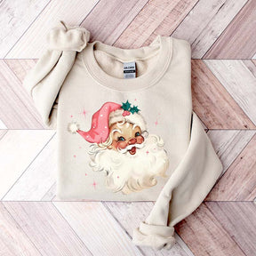 Pink Santa Retro Christmas Sweatshirt