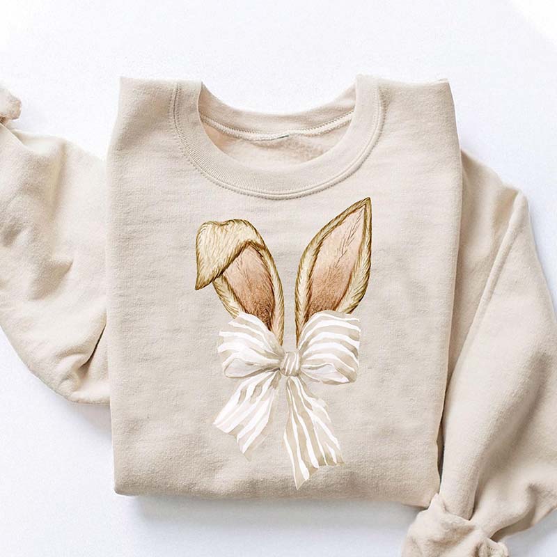 Coquette Bunny Bow and Ears Spring Sweatshirt