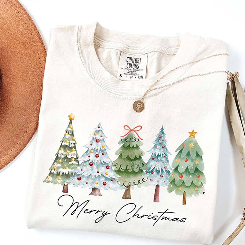 Merry and Bright Christmas Trees T-Shirt