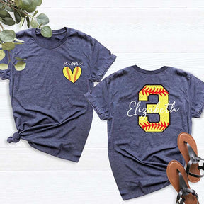 Personalized Softball Name Number T-Shirt