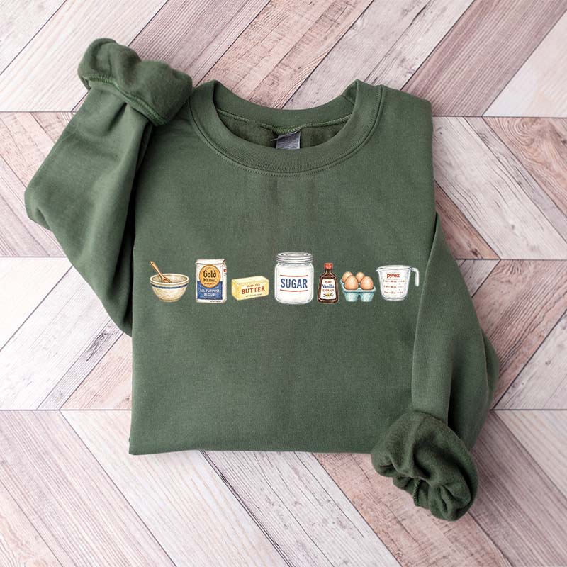 Baking Icons Flour Mixer Rolling Pin Sweatshirt