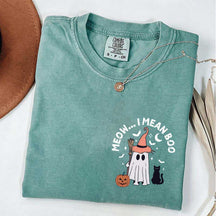 Ghost Cat Meow I Mean Boo T-Shirt