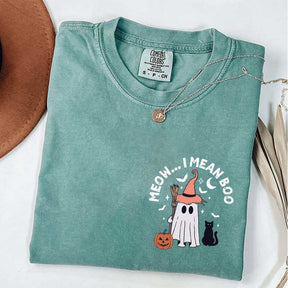 Ghost Cat Meow I Mean Boo T-Shirt