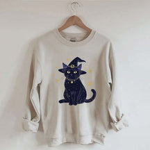 Halloween Witch Kitten Sweatshirt