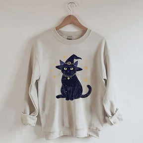 Halloween Witch Kitten Sweatshirt