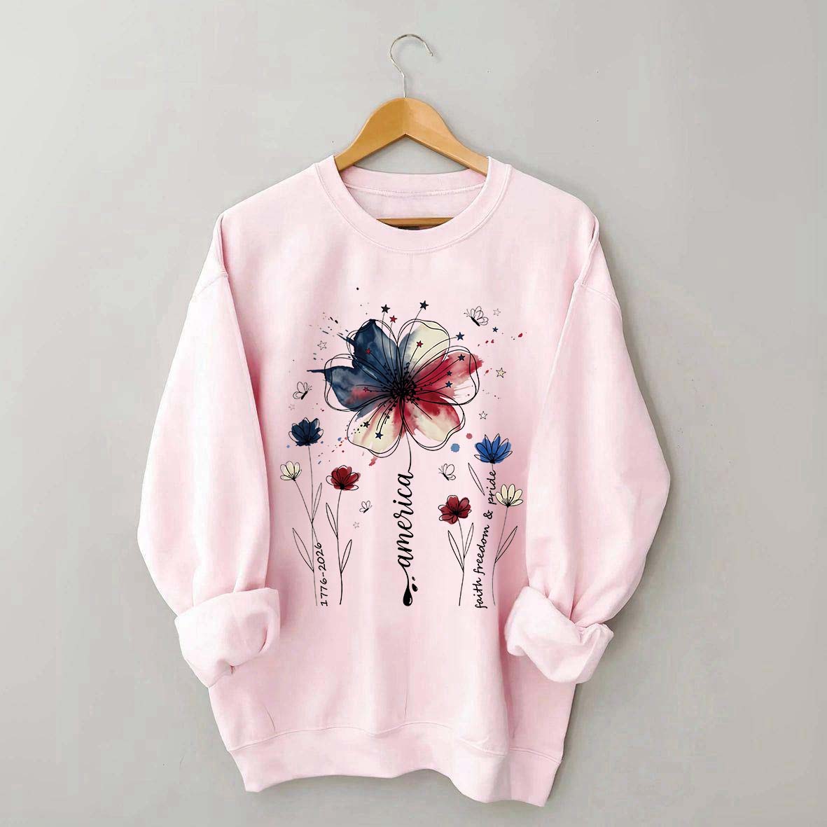 USA 250th Anniversary Floral Sweatshirt
