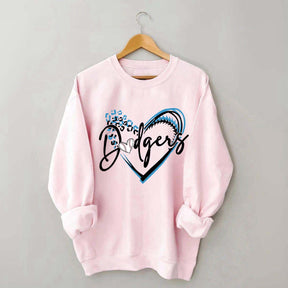 Dodgers Baseball Heart Sweatshirt