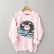 Time Casts A Spell On You Retro Vinyl Record Sweatshirt