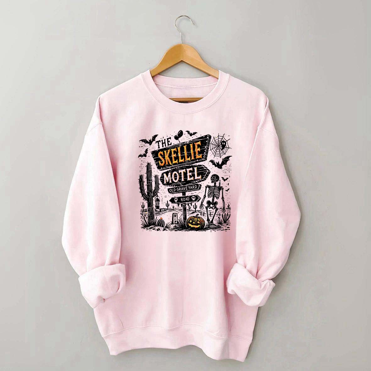 Skellie Motel Funny Halloween Trendy Sweatshirt
