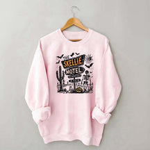 Skellie Motel Funny Halloween Trendy Sweatshirt