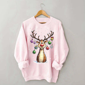 Cute Merry Christmas Vintage Reindeer Sweatshirt